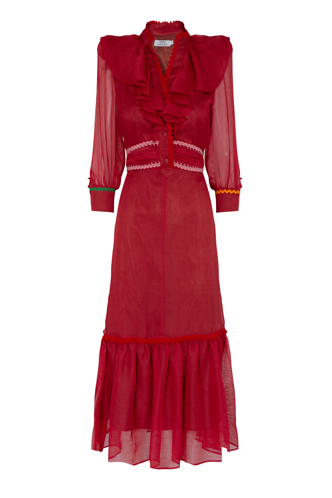 AMANDA RED CHIFFON DRESS